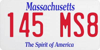 MA license plate 145MS8