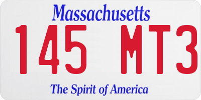 MA license plate 145MT3