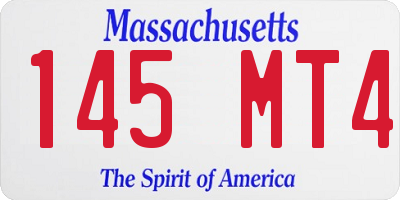 MA license plate 145MT4