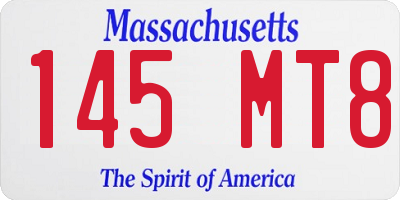 MA license plate 145MT8