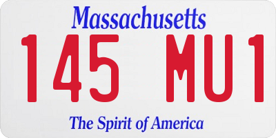 MA license plate 145MU1
