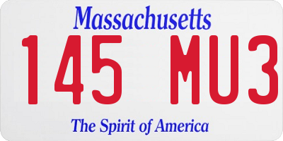 MA license plate 145MU3