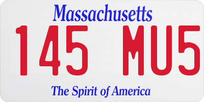 MA license plate 145MU5