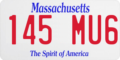 MA license plate 145MU6