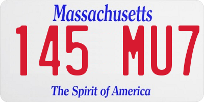MA license plate 145MU7