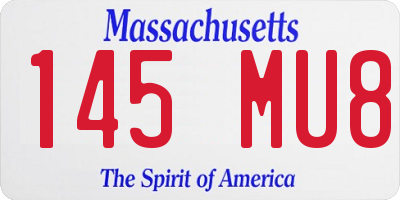 MA license plate 145MU8