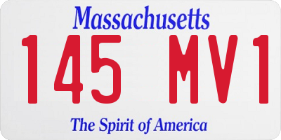 MA license plate 145MV1