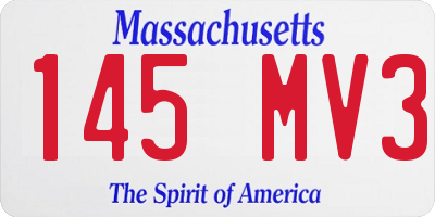 MA license plate 145MV3