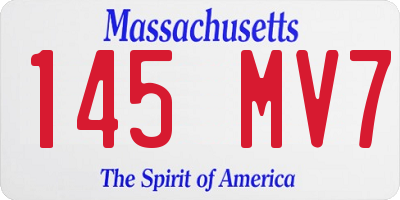 MA license plate 145MV7