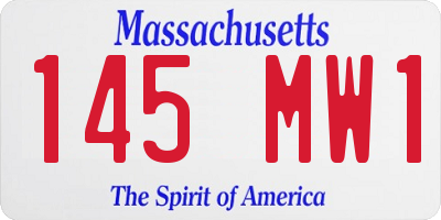 MA license plate 145MW1