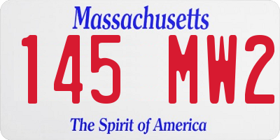 MA license plate 145MW2