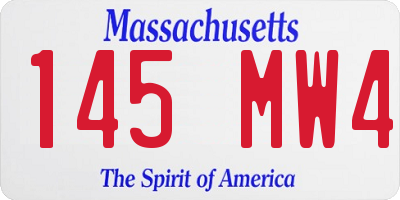 MA license plate 145MW4