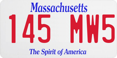MA license plate 145MW5