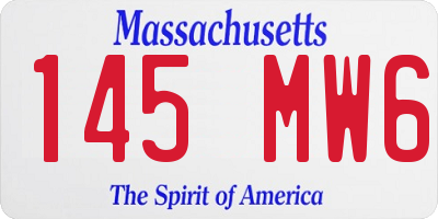 MA license plate 145MW6