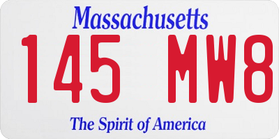 MA license plate 145MW8