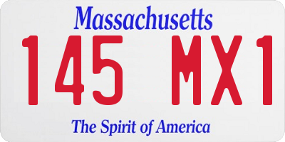 MA license plate 145MX1