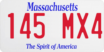MA license plate 145MX4