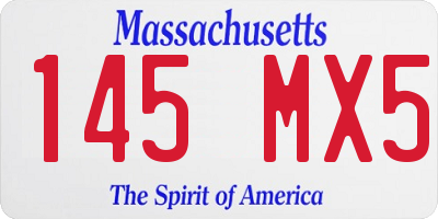 MA license plate 145MX5