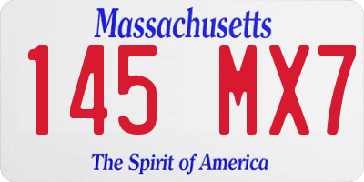 MA license plate 145MX7