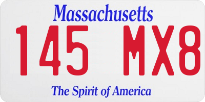 MA license plate 145MX8