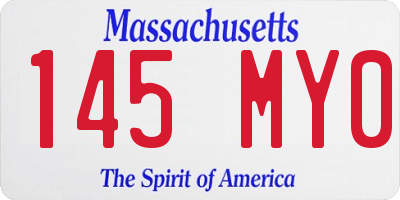 MA license plate 145MY0