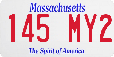 MA license plate 145MY2