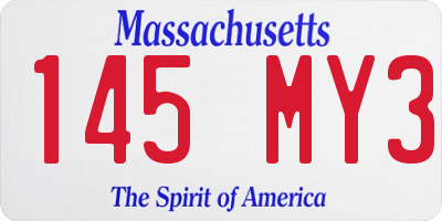 MA license plate 145MY3