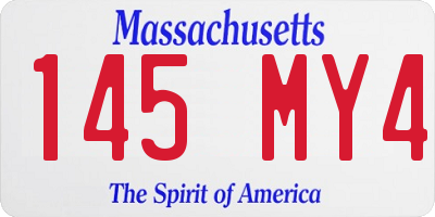MA license plate 145MY4