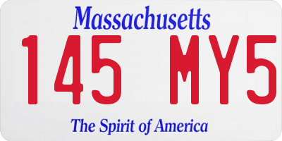 MA license plate 145MY5