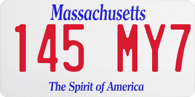 MA license plate 145MY7
