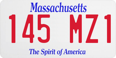 MA license plate 145MZ1