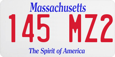 MA license plate 145MZ2