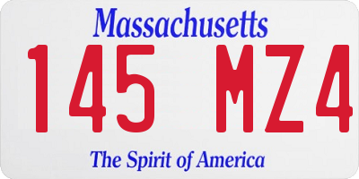 MA license plate 145MZ4