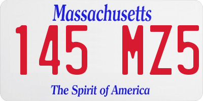 MA license plate 145MZ5