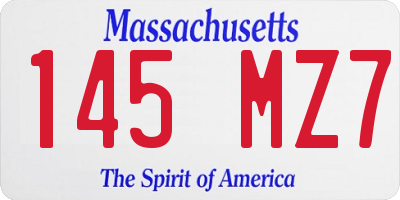 MA license plate 145MZ7