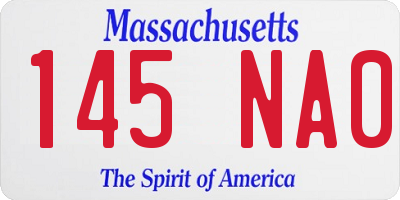 MA license plate 145NA0