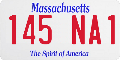 MA license plate 145NA1