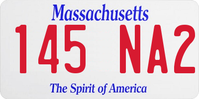 MA license plate 145NA2
