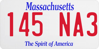 MA license plate 145NA3