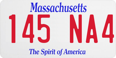MA license plate 145NA4