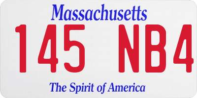 MA license plate 145NB4