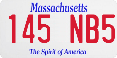 MA license plate 145NB5