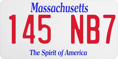 MA license plate 145NB7