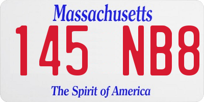 MA license plate 145NB8