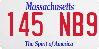 MA license plate 145NB9