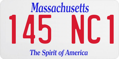 MA license plate 145NC1