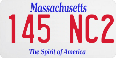 MA license plate 145NC2