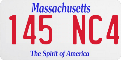MA license plate 145NC4