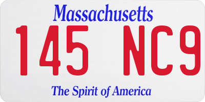 MA license plate 145NC9