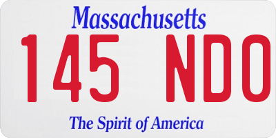 MA license plate 145ND0